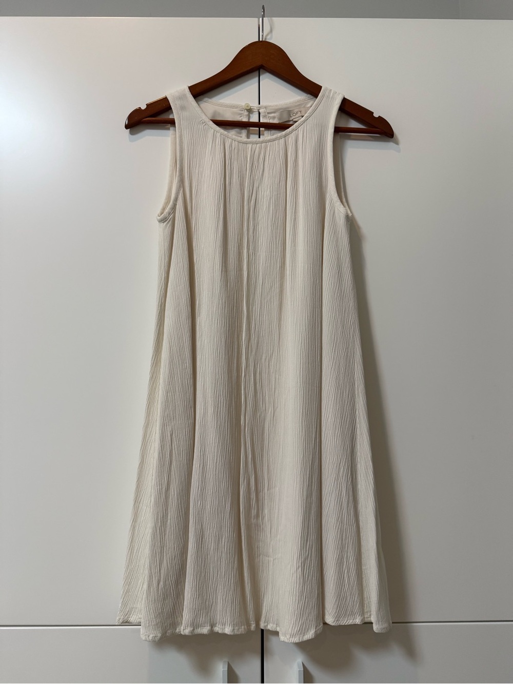 LOFT - Ivory Sleeveless A-Line Dress
